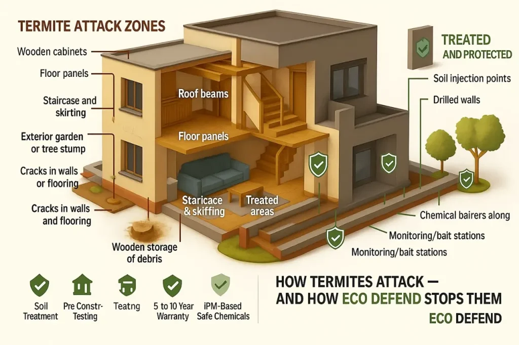 How Termites Attack Your Home & How Eco Defend Stops Them