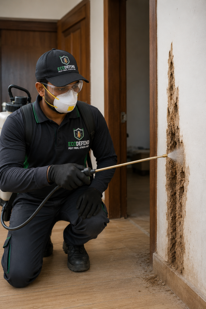EcoDefend Treats Termite-Damaged Wall