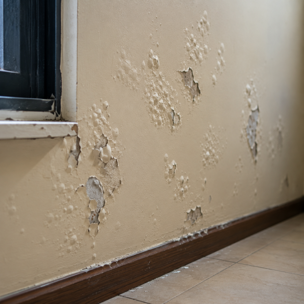 Peeling Paint on Interior Wall
