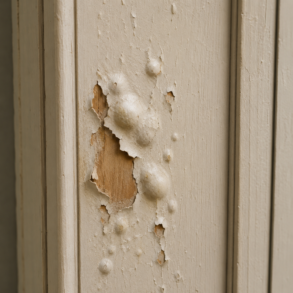 Peeling Paint on Weathered Wood